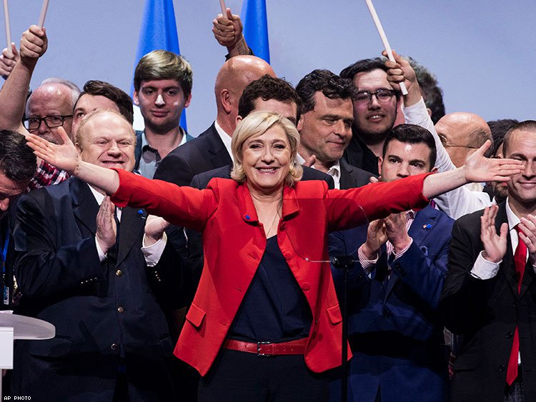 Le Pen: Želim mirne odnose z Rusijo in ZDA, nisem proti EU, vendar tisti, ki išče potrditev pri Merklovi, ni zdrav!