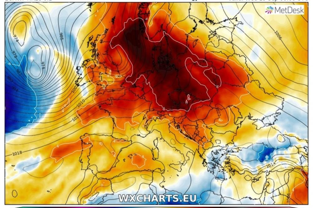 Rdeča karta Evrope vse presenetila: naslednji teden prihaja toplotni val!