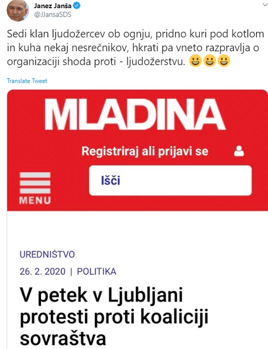 Kapitulacija leve sredine – Popoldanski shod proti koaliciji sovraštva še zadnji obupan poskus, da bi preprečili “taktično kolaboracijo” SMC-ja in Desus-a z Janezom Janšo