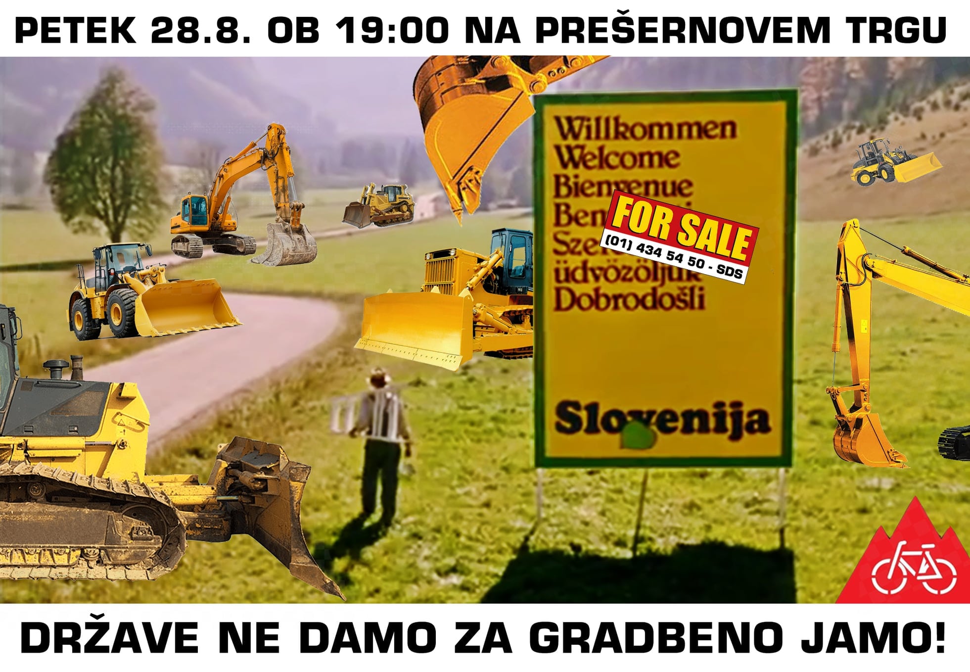 (V ŽIVO) Današnji protest v znamenju okoljskega aktivizma – Jaša Jenull napoveduje “vroč september”, saj je kot je zapisal na Facebooku, “javni interes na razprodaji – Roparji na pohodu”